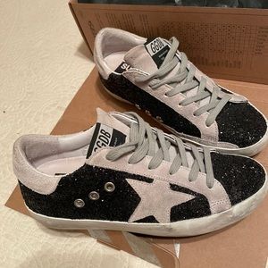 Golden Goose Black Grey Glitter Sneakers/Shoes